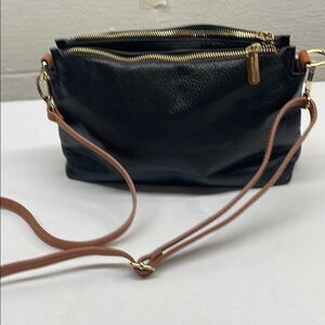 Valentina Black Leather Crossbody Bag
